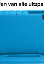 Nomfy Hoes Geschikt voor Samsung Galaxy Tab A9 Hoes Bumper Kindvriendelijk Kids Case Kinderhoes Met Screenprotector - Hoesje Geschikt voor Samsung Tab A9 Hoesje Shockproof Cover Hoes - Blauw