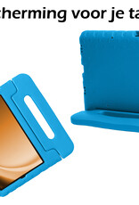 Nomfy Hoes Geschikt voor Samsung Galaxy Tab A9 Hoes Bumper Kindvriendelijk Kids Case Kinderhoes Met Screenprotector - Hoesje Geschikt voor Samsung Tab A9 Hoesje Shockproof Cover Hoes - Blauw