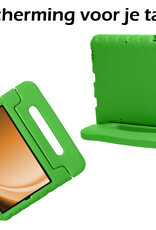 Nomfy Hoes Geschikt voor Samsung Galaxy Tab A9 Hoes Bumper Kindvriendelijk Kids Case Kinderhoes Met Screenprotector - Hoesje Geschikt voor Samsung Tab A9 Hoesje Shockproof Cover Hoes - Groen