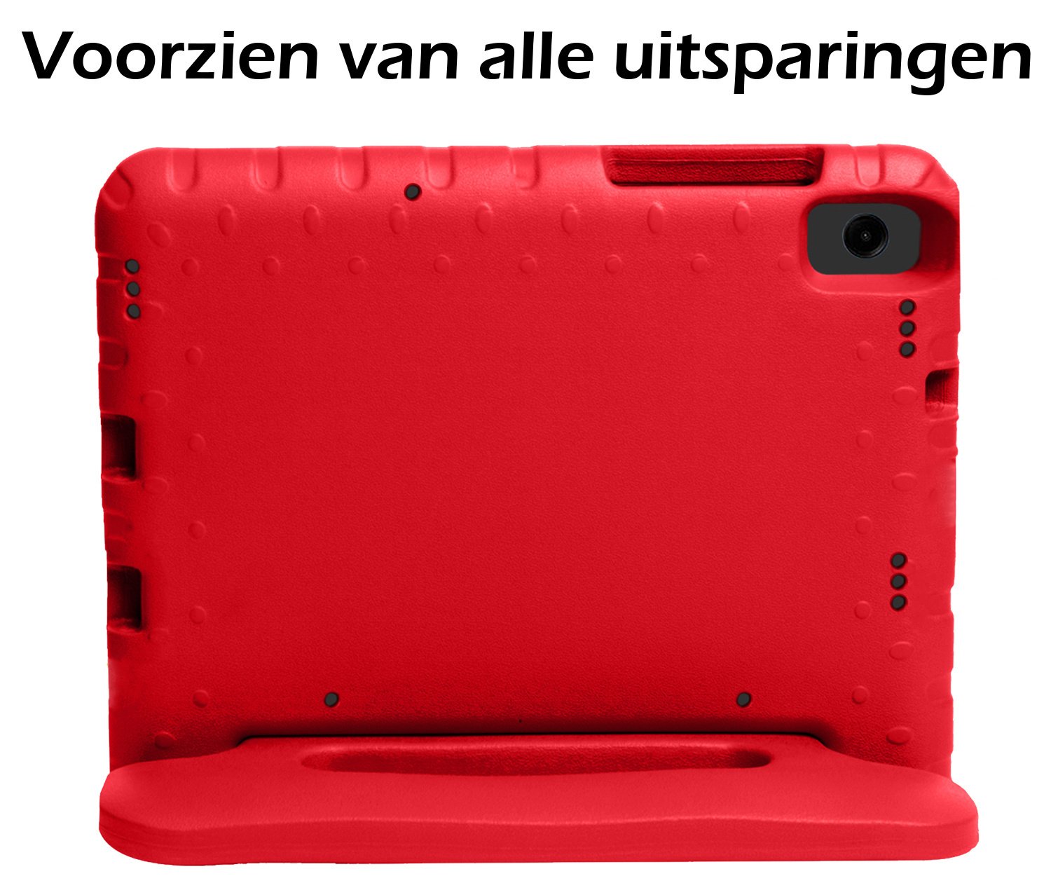 Nomfy Hoes Geschikt voor Samsung Galaxy Tab A9 Hoes Bumper Kindvriendelijk Kids Case Kinderhoes Met Screenprotector - Hoesje Geschikt voor Samsung Tab A9 Hoesje Shockproof Cover Hoes - Rood