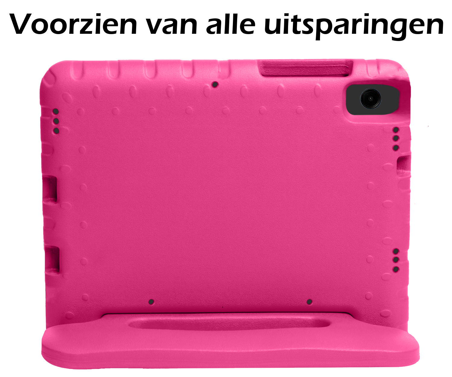 Nomfy Hoes Geschikt voor Samsung Galaxy Tab A9 Hoes Bumper Kindvriendelijk Kids Case Kinderhoes Met Screenprotector - Hoesje Geschikt voor Samsung Tab A9 Hoesje Shockproof Cover Hoes - Roze