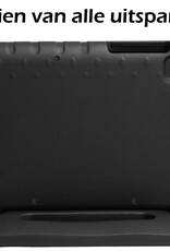 Nomfy Hoes Geschikt voor Samsung Galaxy Tab A9 Hoes Bumper Kindvriendelijk Kids Case Kinderhoes Met Screenprotector - Hoesje Geschikt voor Samsung Tab A9 Hoesje Shockproof Cover Hoes - Zwart