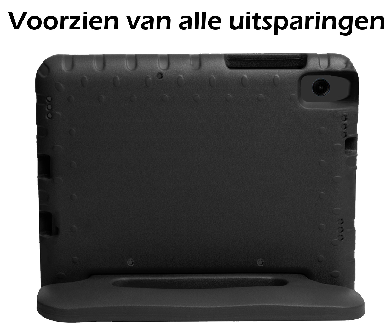 Nomfy Hoes Geschikt voor Samsung Galaxy Tab A9 Hoes Bumper Kindvriendelijk Kids Case Kinderhoes Met Screenprotector - Hoesje Geschikt voor Samsung Tab A9 Hoesje Shockproof Cover Hoes - Zwart
