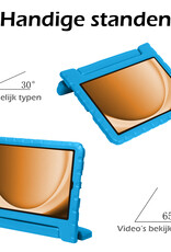 Nomfy Hoes Geschikt voor Samsung Galaxy Tab A9 Hoes Bumper Kindvriendelijk Kids Case Kinderhoes Met 2x Screenprotector - Hoesje Geschikt voor Samsung Tab A9 Hoesje Shockproof Cover Hoes - Blauw