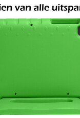 Nomfy Hoes Geschikt voor Samsung Galaxy Tab A9 Hoes Bumper Kindvriendelijk Kids Case Kinderhoes Met 2x Screenprotector - Hoesje Geschikt voor Samsung Tab A9 Hoesje Shockproof Cover Hoes - Groen