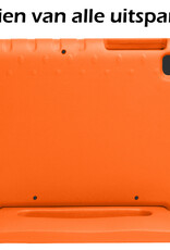 Nomfy Hoes Geschikt voor Samsung Galaxy Tab A9 Hoes Bumper Kindvriendelijk Kids Case Kinderhoes Met 2x Screenprotector - Hoesje Geschikt voor Samsung Tab A9 Hoesje Shockproof Cover Hoes - Oranje