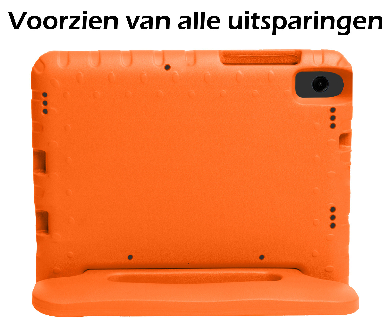 Nomfy Hoes Geschikt voor Samsung Galaxy Tab A9 Hoes Bumper Kindvriendelijk Kids Case Kinderhoes Met 2x Screenprotector - Hoesje Geschikt voor Samsung Tab A9 Hoesje Shockproof Cover Hoes - Oranje