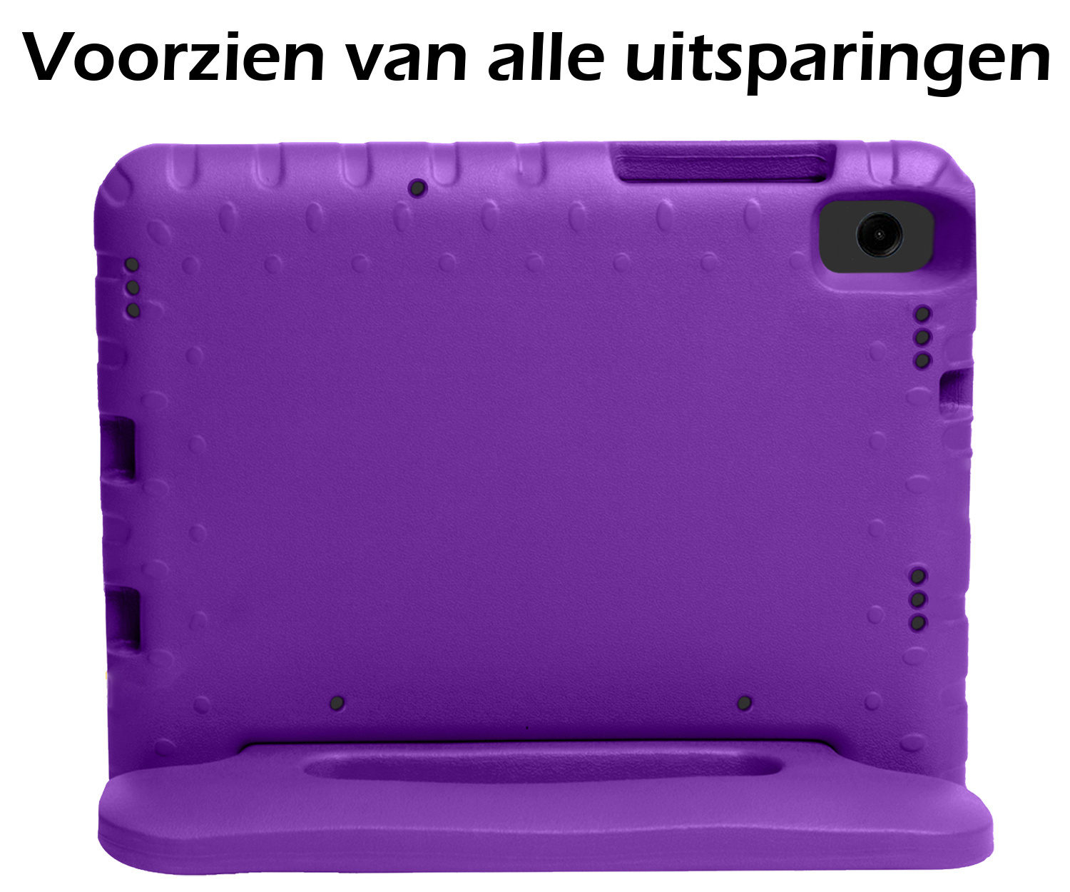 Nomfy Hoes Geschikt voor Samsung Galaxy Tab A9 Hoes Bumper Kindvriendelijk Kids Case Kinderhoes Met 2x Screenprotector - Hoesje Geschikt voor Samsung Tab A9 Hoesje Shockproof Cover Hoes - Paars