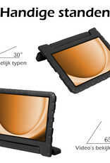 Nomfy Hoes Geschikt voor Samsung Galaxy Tab A9 Hoes Bumper Kindvriendelijk Kids Case Kinderhoes Met 2x Screenprotector - Hoesje Geschikt voor Samsung Tab A9 Hoesje Shockproof Cover Hoes - Zwart