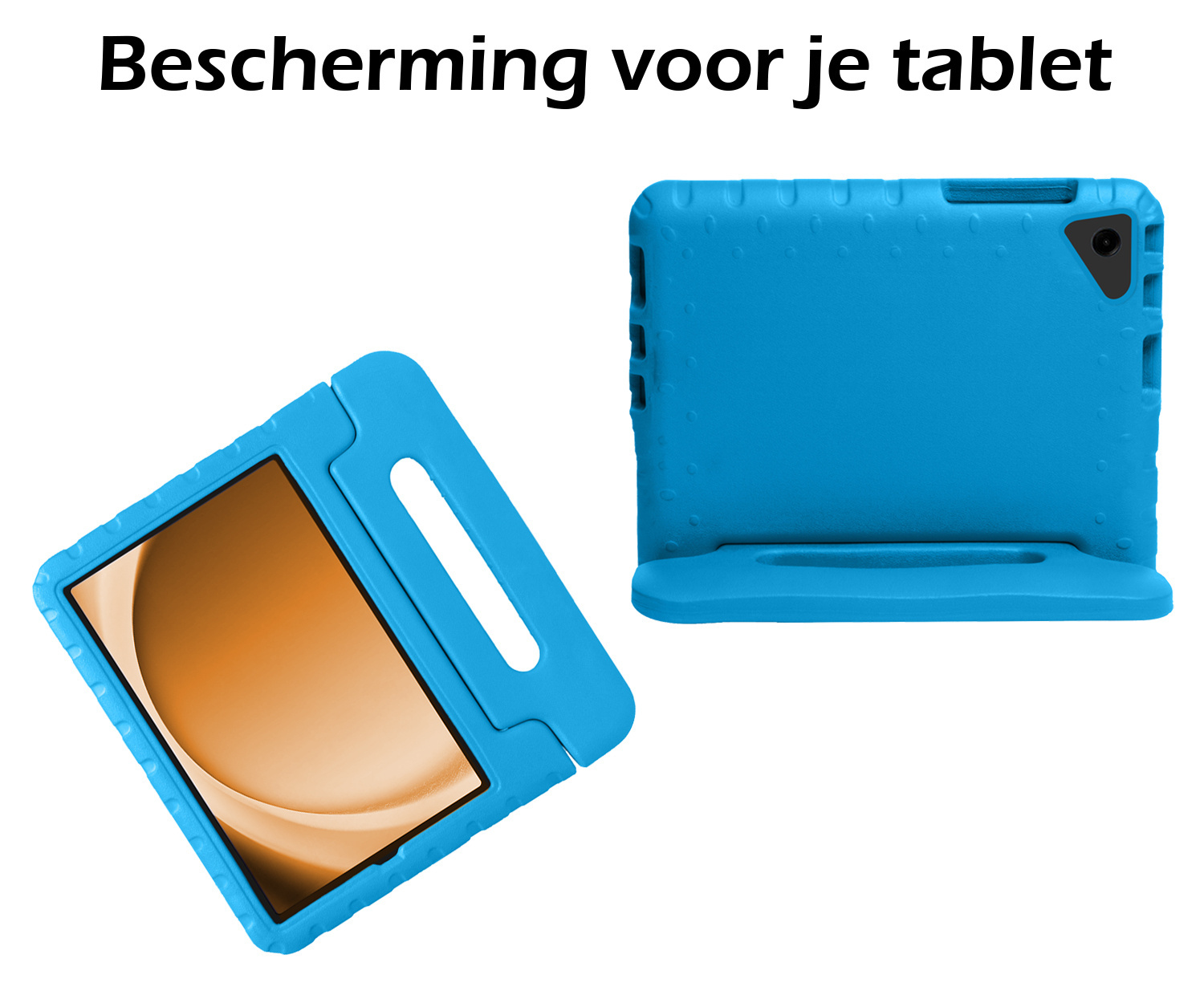 Nomfy Hoes Geschikt voor Samsung Galaxy Tab A9 Plus Hoes Bumper Kindvriendelijk Kids Case Kinderhoes Met Screenprotector - Hoesje Geschikt voor Samsung Tab A9 Plus Hoesje Shockproof Cover Hoes - Blauw