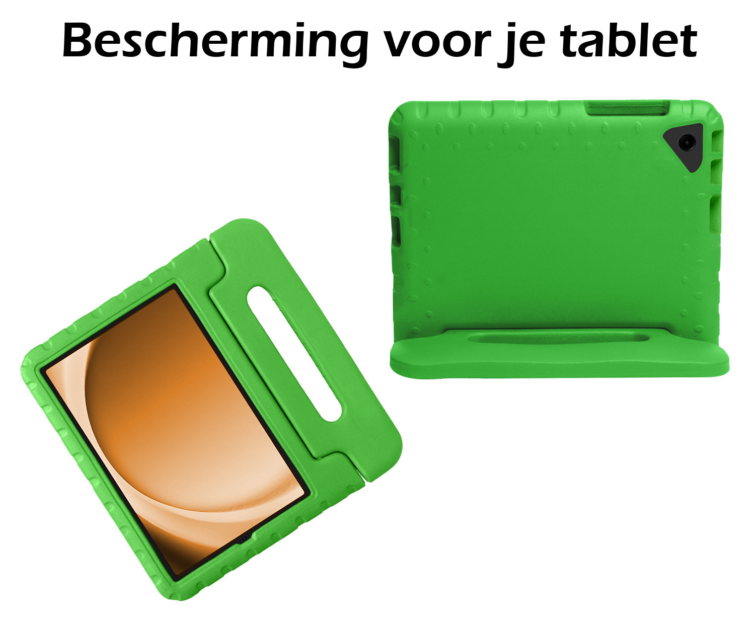 Nomfy Hoes Geschikt voor Samsung Galaxy Tab A9 Plus Hoes Bumper Kindvriendelijk Kids Case Kinderhoes Met Screenprotector - Hoesje Geschikt voor Samsung Tab A9 Plus Hoesje Shockproof Cover Hoes - Groen
