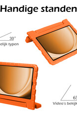 Nomfy Hoes Geschikt voor Samsung Galaxy Tab A9 Plus Hoes Bumper Kindvriendelijk Kids Case Kinderhoes Met Screenprotector - Hoesje Geschikt voor Samsung Tab A9 Plus Hoesje Shockproof Cover Hoes - Oranje