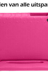 Nomfy Hoes Geschikt voor Samsung Galaxy Tab A9 Plus Hoes Bumper Kindvriendelijk Kids Case Kinderhoes Met Screenprotector - Hoesje Geschikt voor Samsung Tab A9 Plus Hoesje Shockproof Cover Hoes - Roze