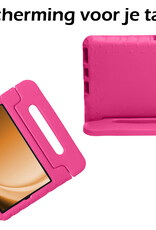 Nomfy Hoes Geschikt voor Samsung Galaxy Tab A9 Plus Hoes Bumper Kindvriendelijk Kids Case Kinderhoes Met Screenprotector - Hoesje Geschikt voor Samsung Tab A9 Plus Hoesje Shockproof Cover Hoes - Roze