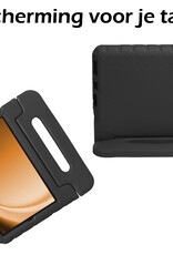 Nomfy Hoes Geschikt voor Samsung Galaxy Tab A9 Plus Hoes Bumper Kindvriendelijk Kids Case Kinderhoes Met Screenprotector - Hoesje Geschikt voor Samsung Tab A9 Plus Hoesje Shockproof Cover Hoes - Zwart