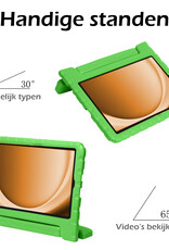 Nomfy Hoes Geschikt voor Samsung Galaxy Tab A9 Plus Hoes Bumper Kindvriendelijk Kids Case Kinderhoes Met 2x Screenprotector - Hoesje Geschikt voor Samsung Tab A9 Plus Hoesje Shockproof Cover Hoes - Groen