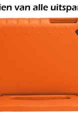 Nomfy Hoes Geschikt voor Samsung Galaxy Tab A9 Plus Hoes Bumper Kindvriendelijk Kids Case Kinderhoes Met 2x Screenprotector - Hoesje Geschikt voor Samsung Tab A9 Plus Hoesje Shockproof Cover Hoes - Oranje