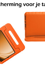 Nomfy Hoes Geschikt voor Samsung Galaxy Tab A9 Plus Hoes Bumper Kindvriendelijk Kids Case Kinderhoes Met 2x Screenprotector - Hoesje Geschikt voor Samsung Tab A9 Plus Hoesje Shockproof Cover Hoes - Oranje