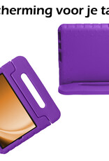 Nomfy Hoes Geschikt voor Samsung Galaxy Tab A9 Plus Hoes Bumper Kindvriendelijk Kids Case Kinderhoes Met 2x Screenprotector - Hoesje Geschikt voor Samsung Tab A9 Plus Hoesje Shockproof Cover Hoes - Paars