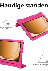 Nomfy Hoes Geschikt voor Samsung Galaxy Tab A9 Plus Hoes Bumper Kindvriendelijk Kids Case Kinderhoes Met 2x Screenprotector - Hoesje Geschikt voor Samsung Tab A9 Plus Hoesje Shockproof Cover Hoes - Roze