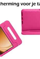 Nomfy Hoes Geschikt voor Samsung Galaxy Tab A9 Plus Hoes Bumper Kindvriendelijk Kids Case Kinderhoes Met 2x Screenprotector - Hoesje Geschikt voor Samsung Tab A9 Plus Hoesje Shockproof Cover Hoes - Roze