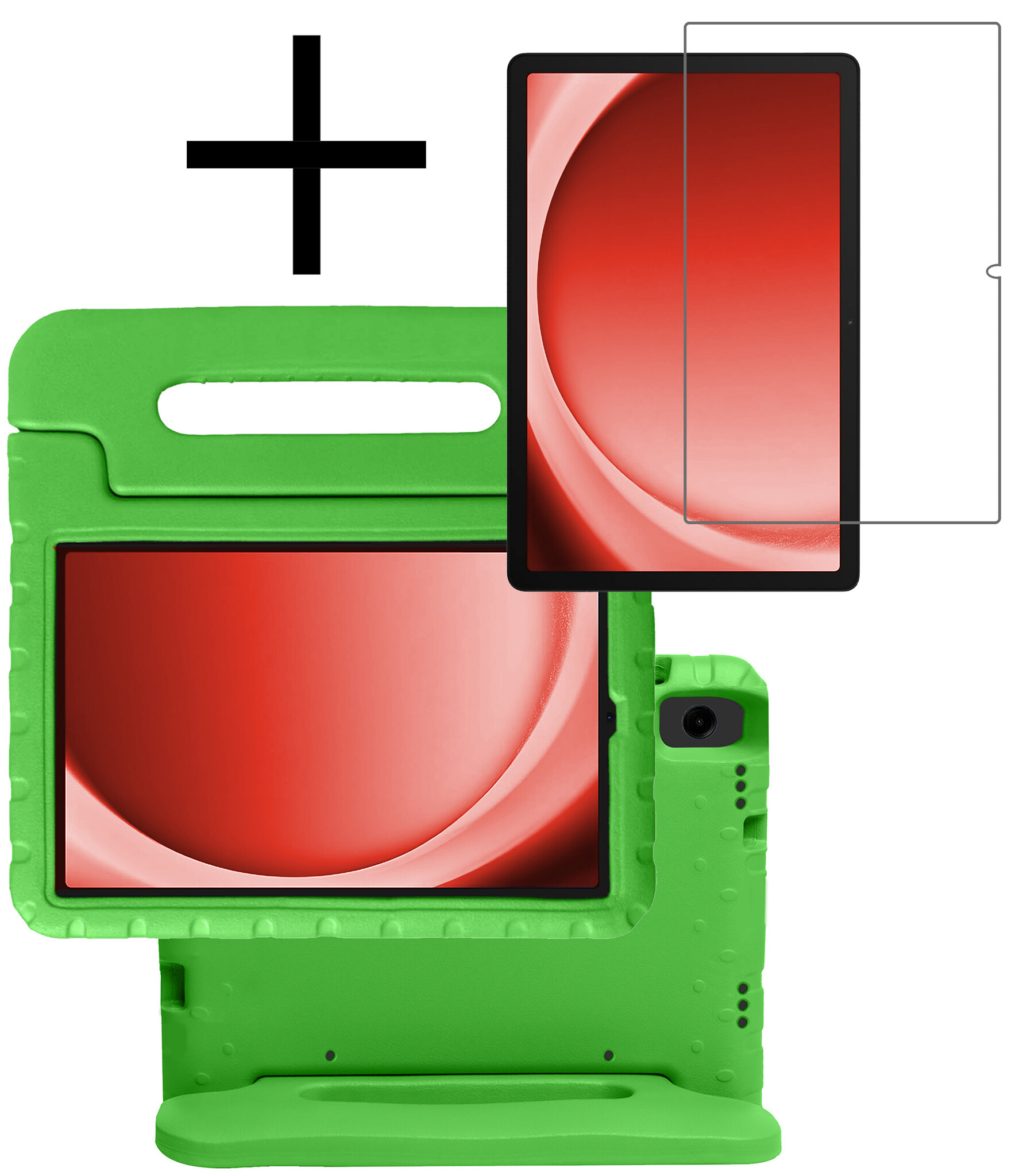 NoXx Hoesje Geschikt voor Samsung Galaxy Tab A9 Hoesje Kinderhoes Shockproof Hoes Kids Case Met Screenprotector - Groen