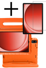 NoXx Hoesje Geschikt voor Samsung Galaxy Tab A9 Hoesje Kinderhoes Shockproof Hoes Kids Case Met Screenprotector - Oranje