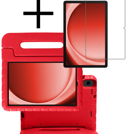 NoXx NoXx Samsung Galaxy Tab A9 Kinderhoes Met Screenprotector - Rood