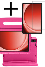 NoXx Hoesje Geschikt voor Samsung Galaxy Tab A9 Hoesje Kinderhoes Shockproof Hoes Kids Case Met Screenprotector - Roze