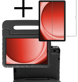 NoXx NoXx Samsung Galaxy Tab A9 Kinderhoes Met Screenprotector - Zwart