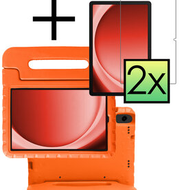 NoXx NoXx Samsung Galaxy Tab A9 Plus Kinderhoes Met 2x Screenprotector - Oranje