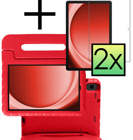 NoXx NoXx Samsung Galaxy Tab A9 Plus Kinderhoes Met 2x Screenprotector - Rood