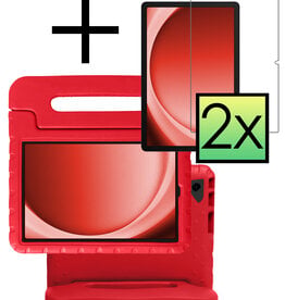 NoXx NoXx Samsung Galaxy Tab A9 Kinderhoes Met 2x Screenprotector - Rood
