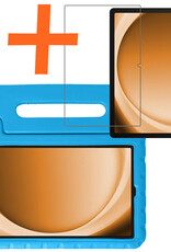 Nomfy Hoes Geschikt voor Samsung Galaxy Tab A9 Plus Hoes Bumper Kindvriendelijk Kids Case Kinderhoes Met Screenprotector - Hoesje Geschikt voor Samsung Tab A9 Plus Hoesje Shockproof Cover Hoes - Blauw