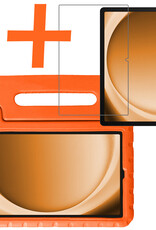 Nomfy Hoes Geschikt voor Samsung Galaxy Tab A9 Plus Hoes Bumper Kindvriendelijk Kids Case Kinderhoes Met Screenprotector - Hoesje Geschikt voor Samsung Tab A9 Plus Hoesje Shockproof Cover Hoes - Oranje