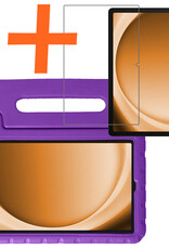 Nomfy Hoes Geschikt voor Samsung Galaxy Tab A9 Plus Hoes Bumper Kindvriendelijk Kids Case Kinderhoes Met Screenprotector - Hoesje Geschikt voor Samsung Tab A9 Plus Hoesje Shockproof Cover Hoes - Paars