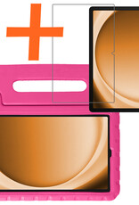 Nomfy Hoes Geschikt voor Samsung Galaxy Tab A9 Plus Hoes Bumper Kindvriendelijk Kids Case Kinderhoes Met Screenprotector - Hoesje Geschikt voor Samsung Tab A9 Plus Hoesje Shockproof Cover Hoes - Roze