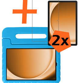 Nomfy Nomfy Samsung Galaxy Tab A9 Plus Kinderhoes Met 2x Screenprotector - Blauw