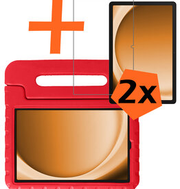 Nomfy Nomfy Samsung Galaxy Tab A9 Plus Kinderhoes Met 2x Screenprotector - Rood