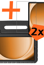 Nomfy Hoes Geschikt voor Samsung Galaxy Tab A9 Plus Hoes Bumper Kindvriendelijk Kids Case Kinderhoes Met 2x Screenprotector - Hoesje Geschikt voor Samsung Tab A9 Plus Hoesje Shockproof Cover Hoes - Zwart