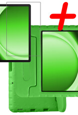 BASEY. Hoesje Geschikt voor Samsung Galaxy Tab A9 Hoesje Kinder Hoes Shockproof Kinderhoes Met Screenprotector - Kindvriendelijk Hoesje Geschikt voor Samsung Tab A9 Hoes Kids Case - Groen