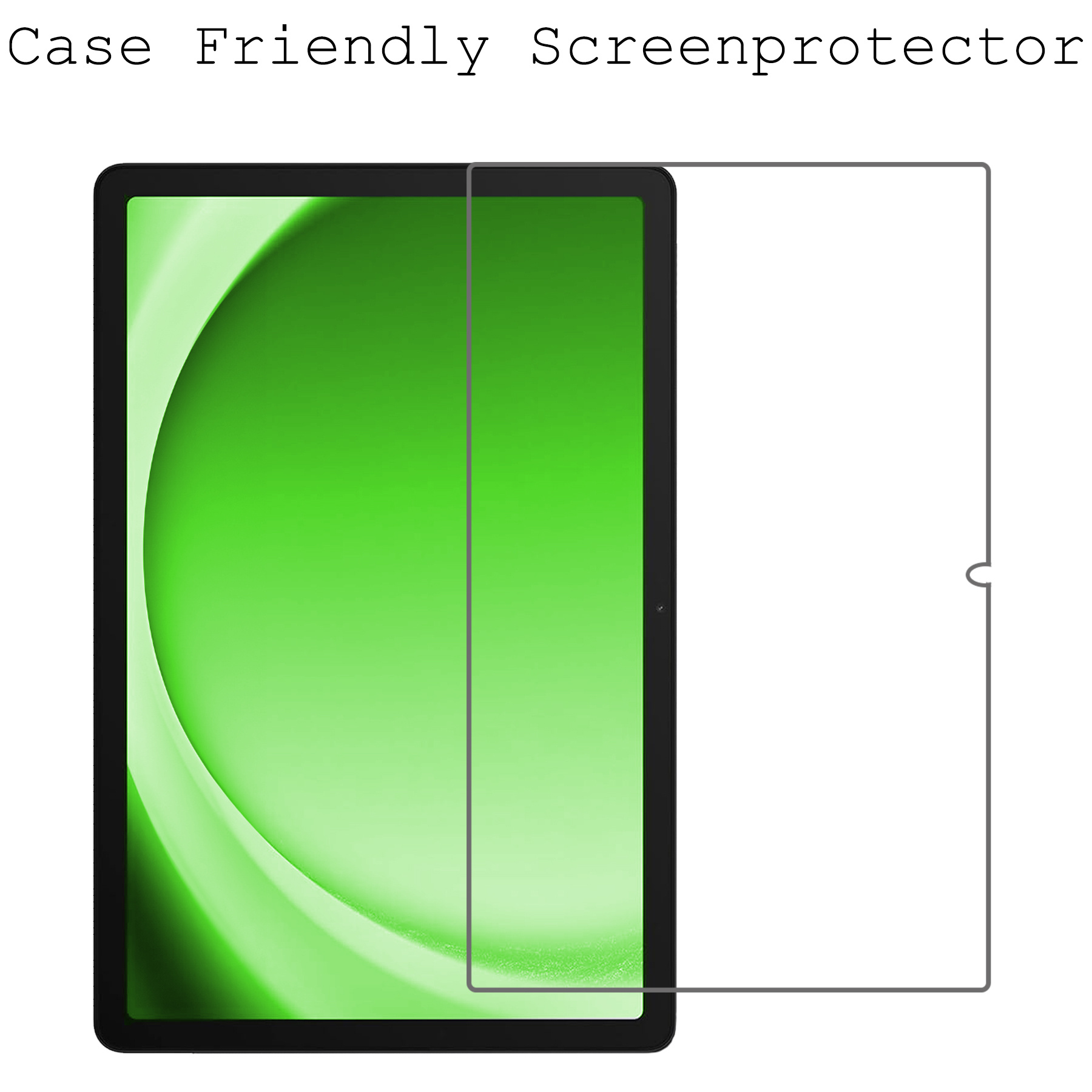 BASEY. Hoesje Geschikt voor Samsung Galaxy Tab A9 Hoesje Kinder Hoes Shockproof Kinderhoes Met 2x Screenprotector - Kindvriendelijk Hoesje Geschikt voor Samsung Tab A9 Hoes Kids Case - Zwart