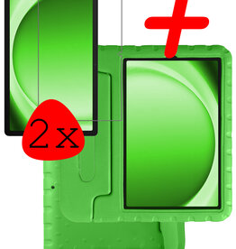 BASEY. BASEY. Samsung Galaxy Tab A9 Kinderhoes Met 2x Screenprotector - Groen