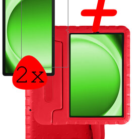 BASEY. BASEY. Samsung Galaxy Tab A9 Kinderhoes Met 2x Screenprotector - Rood