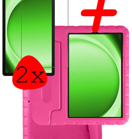 BASEY. BASEY. Samsung Galaxy Tab A9 Kinderhoes Met 2x Screenprotector - Roze