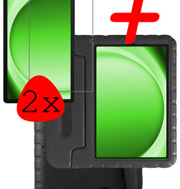BASEY. BASEY. Samsung Galaxy Tab A9 Kinderhoes Met 2x Screenprotector - Zwart