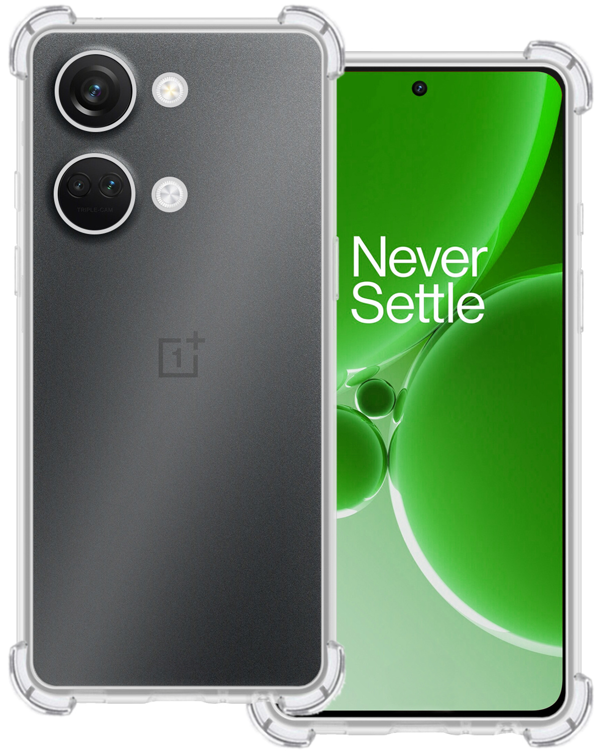 BASEY. Hoes Geschikt voor OnePlus Nord 3 Hoesje Shock Proof Case Hoes Siliconen - Hoesje Geschikt voor OnePlus Nord 3 Hoes Cover Shockproof - Transparant