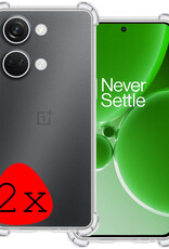 BASEY. Hoes Geschikt voor OnePlus Nord 3 Hoesje Shock Proof Case Hoes Siliconen - Hoesje Geschikt voor OnePlus Nord 3 Hoes Cover Shockproof - Transparant - 2 Stuks