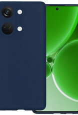 BASEY. Hoes Geschikt voor OnePlus Nord 3 Hoesje Siliconen Back Cover Case - Hoesje Geschikt voor OnePlus Nord 3 Hoes Cover Hoesje - Donkerblauw