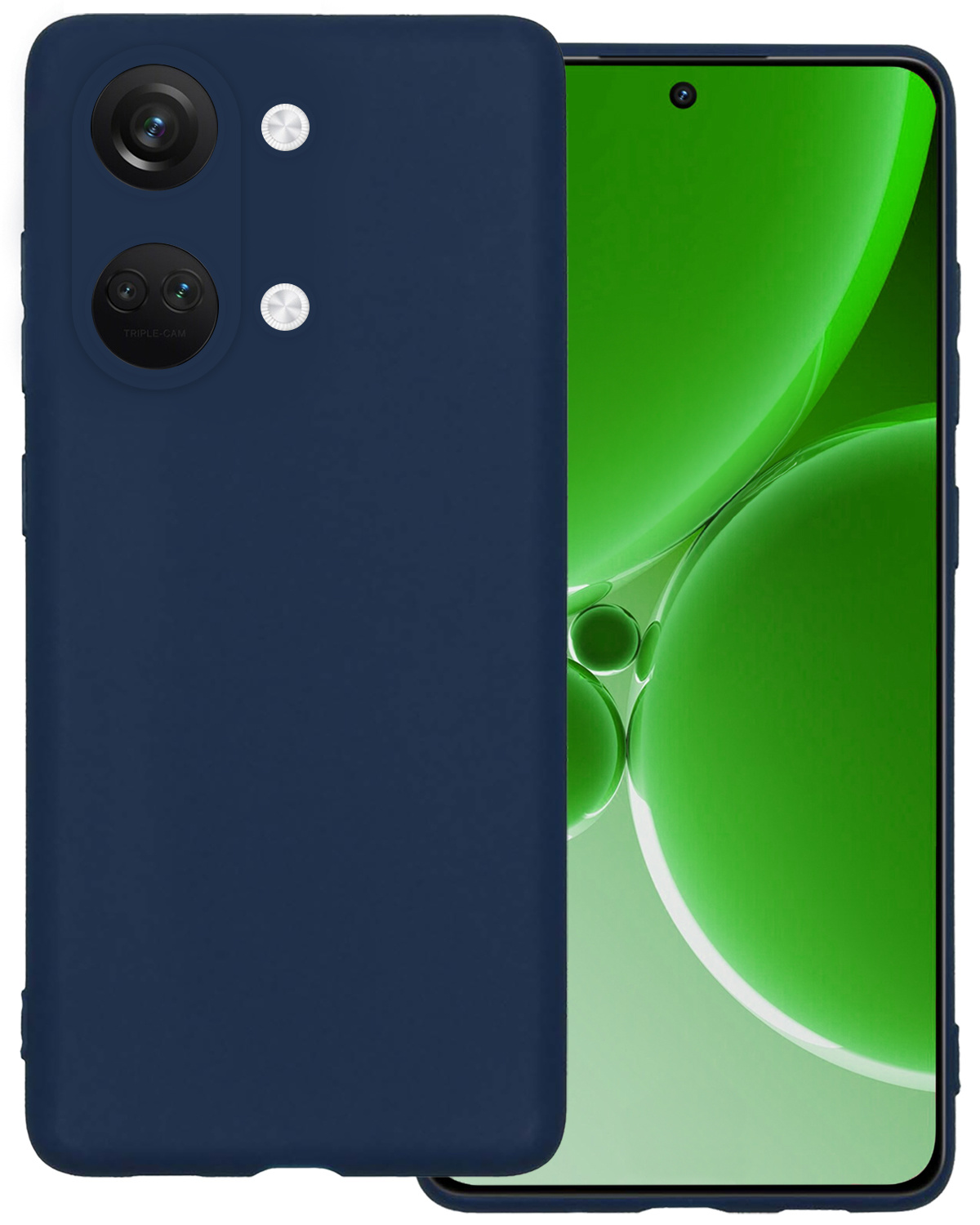 BASEY. Hoes Geschikt voor OnePlus Nord 3 Hoesje Siliconen Back Cover Case - Hoesje Geschikt voor OnePlus Nord 3 Hoes Cover Hoesje - Donkerblauw